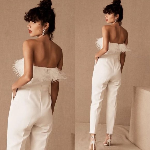 Anthropologie BHLDN Janae Feather Jumpsuit - Picture 2 of 6